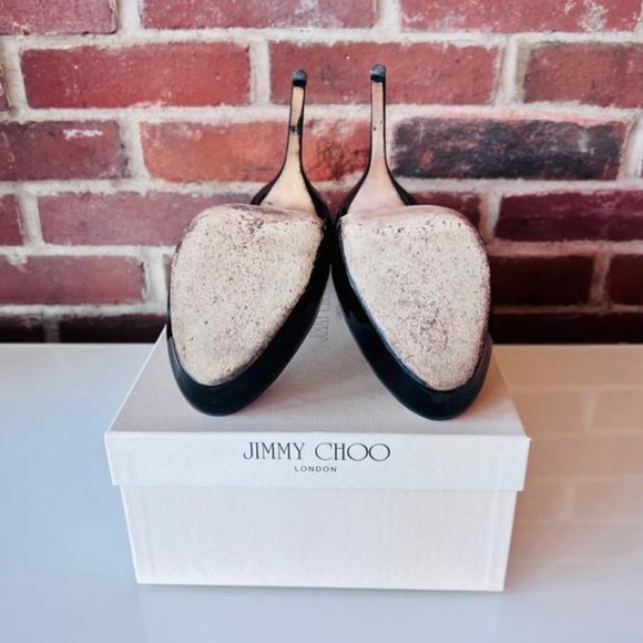 Jimmy Choo:  Nude/Black Pumps Platform Heel Pumps - Picture 6 of 8